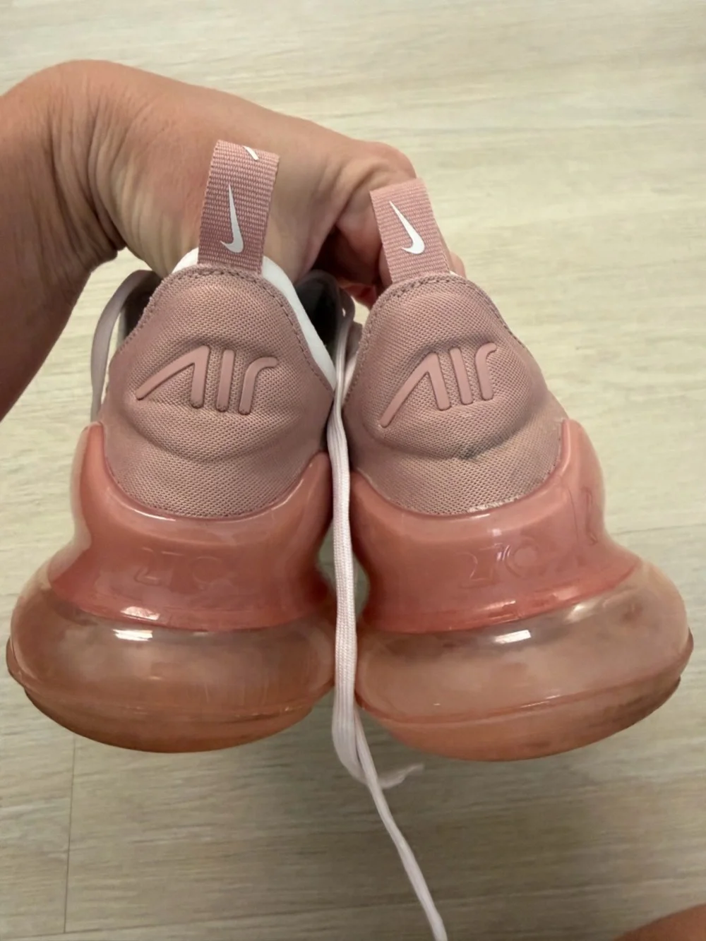 Nike Women’s Air Max 270 Sneakers - Blush Pink & White - Picture 6 of 10